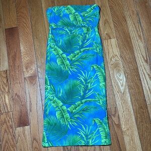 Forever 21 Blue and Green Leaf Dress